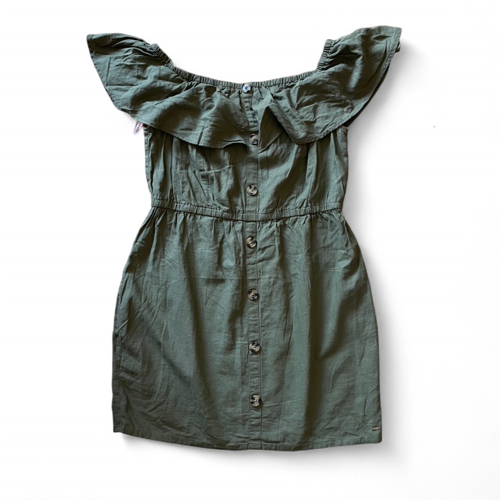 Guess size large women’s Green Off-Shoulder mini olive Green Dress